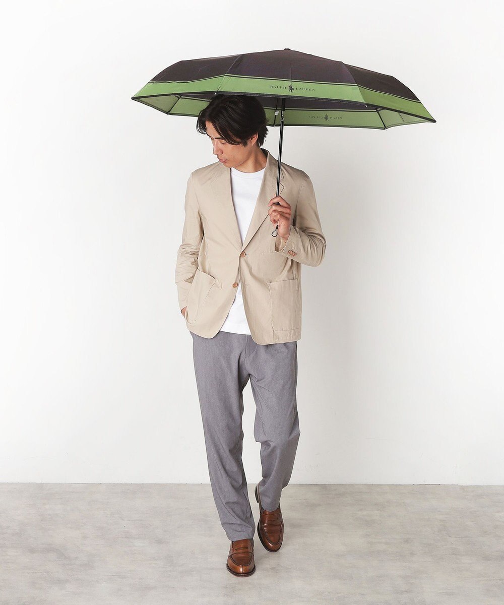 MOONBAT ポロ ラルフ ローレン (POLO RALPH LAUREN)  メンズ 長傘 雨傘 ロゴ刺繍 ボタンジャンプ ワンタッチ 