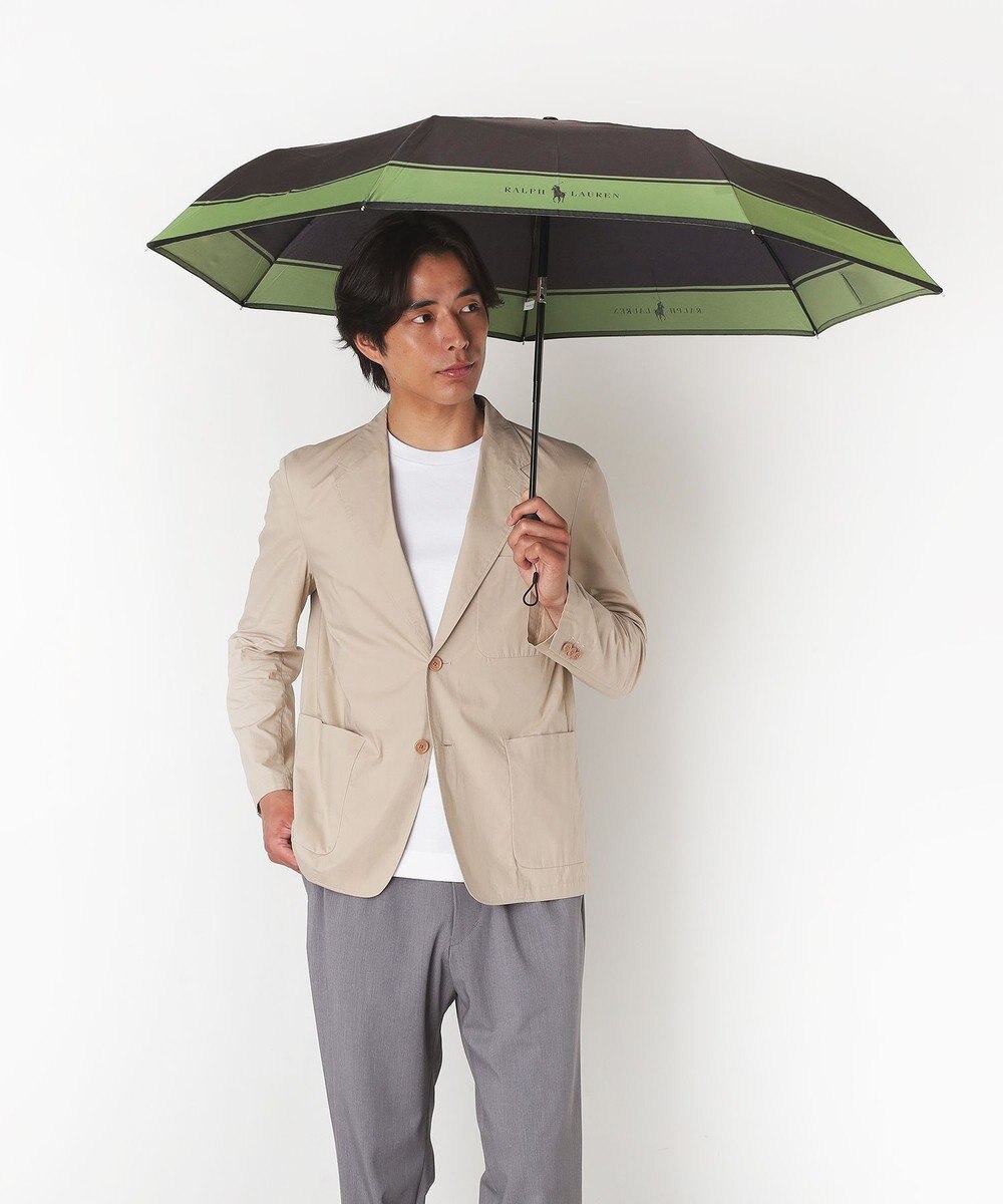 MOONBAT ポロ ラルフ ローレン (POLO RALPH LAUREN)  メンズ 長傘 雨傘 ロゴ刺繍 ボタンジャンプ ワンタッチ 