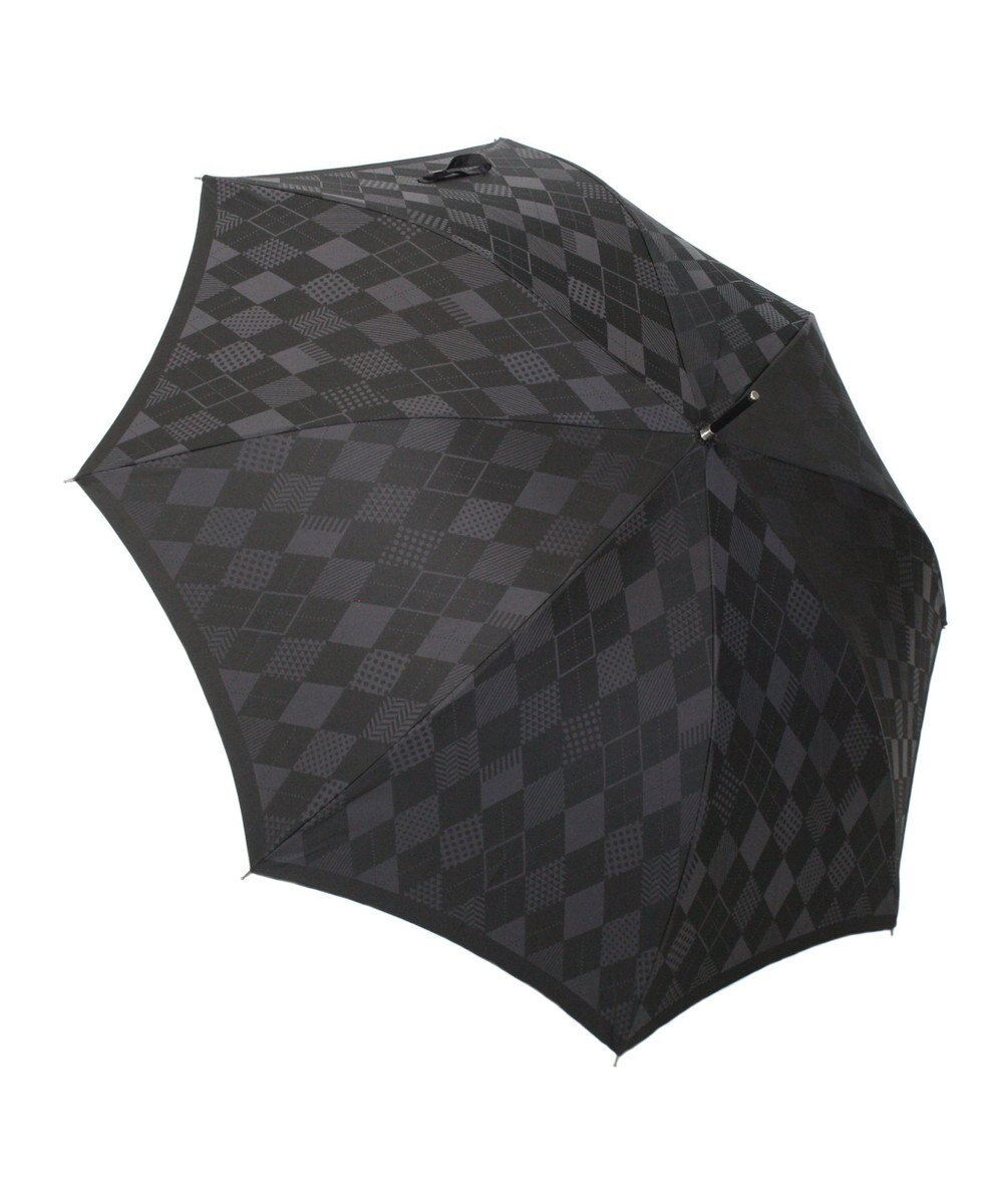槇田商店 monotone アーガイル ブラック 長傘 