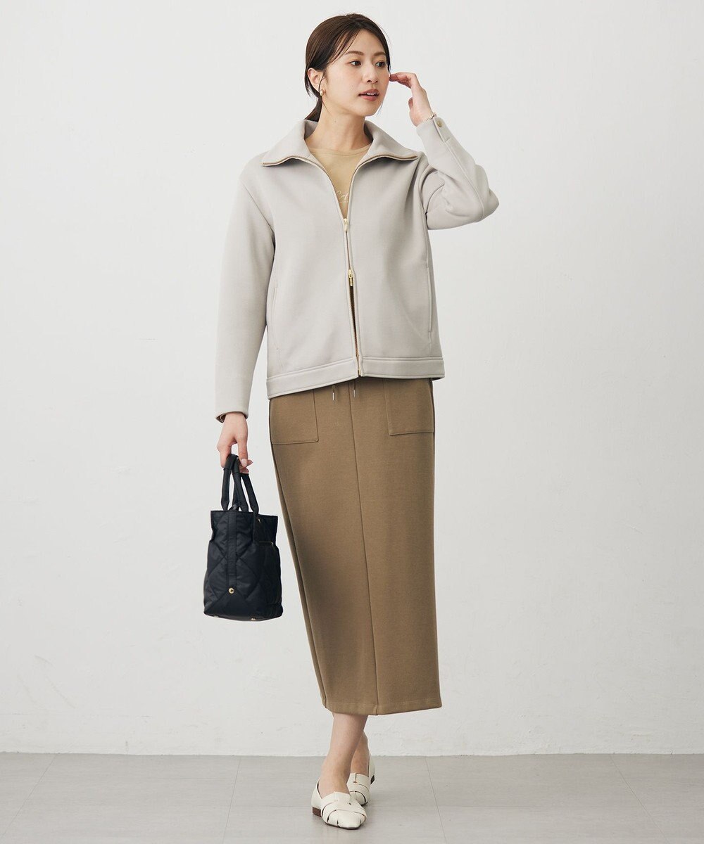 J.PRESS LADIES S 【WEB限定】ダンボールジャージー ハイネック ブルゾン 