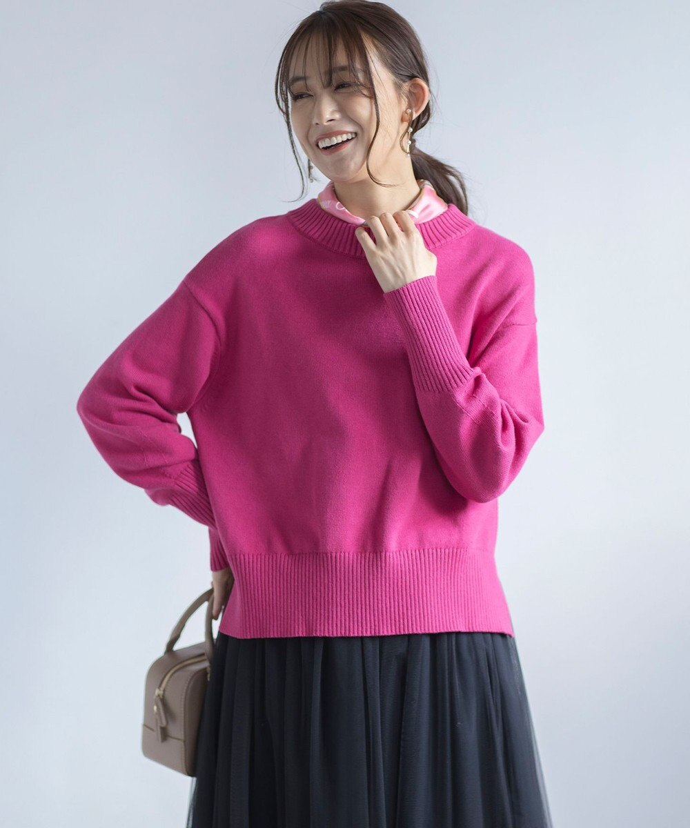 組曲 コットンカシミヤ混 クルーネックニット 