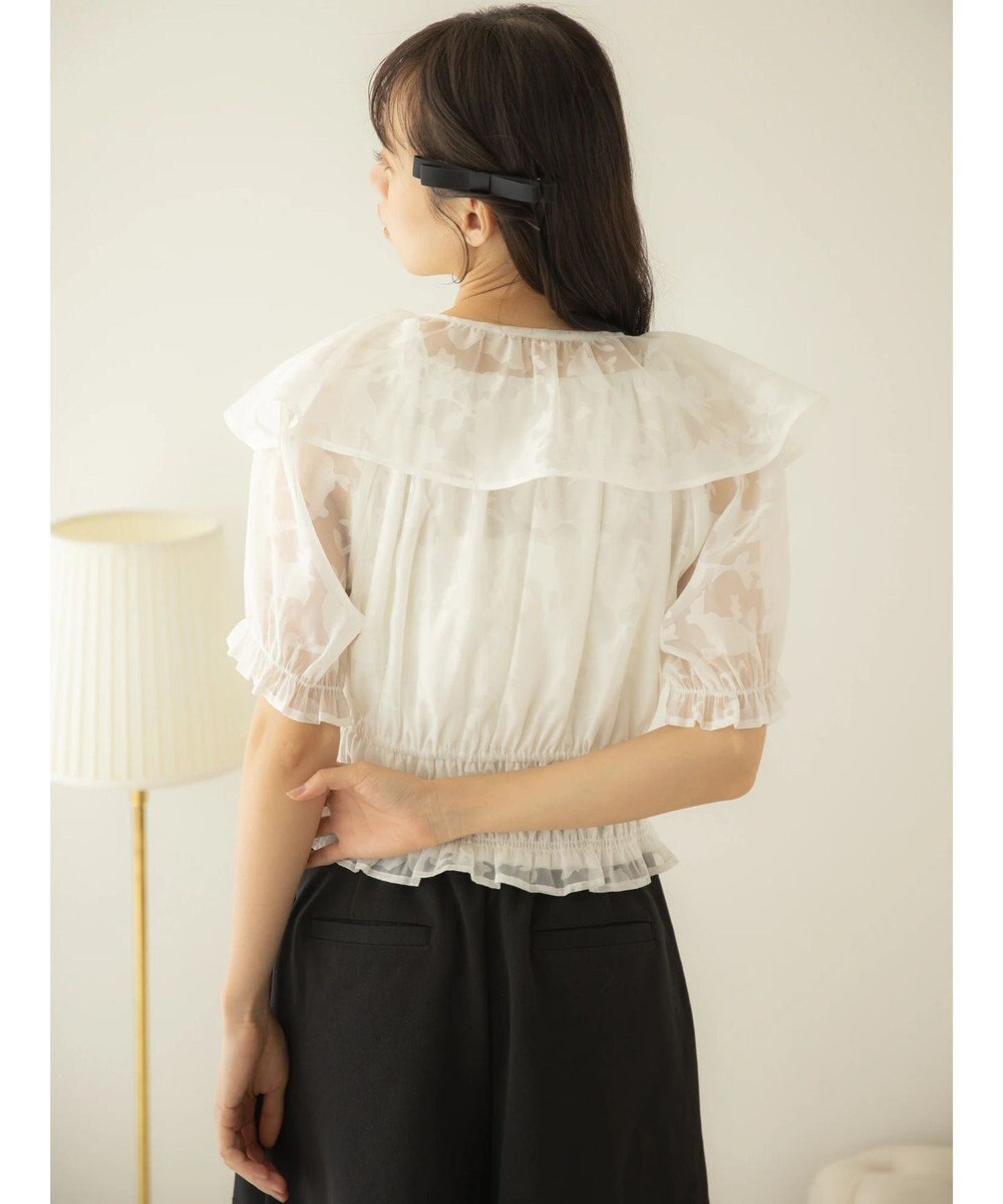 earth music&ecology 衿付きフラワーブラウス 