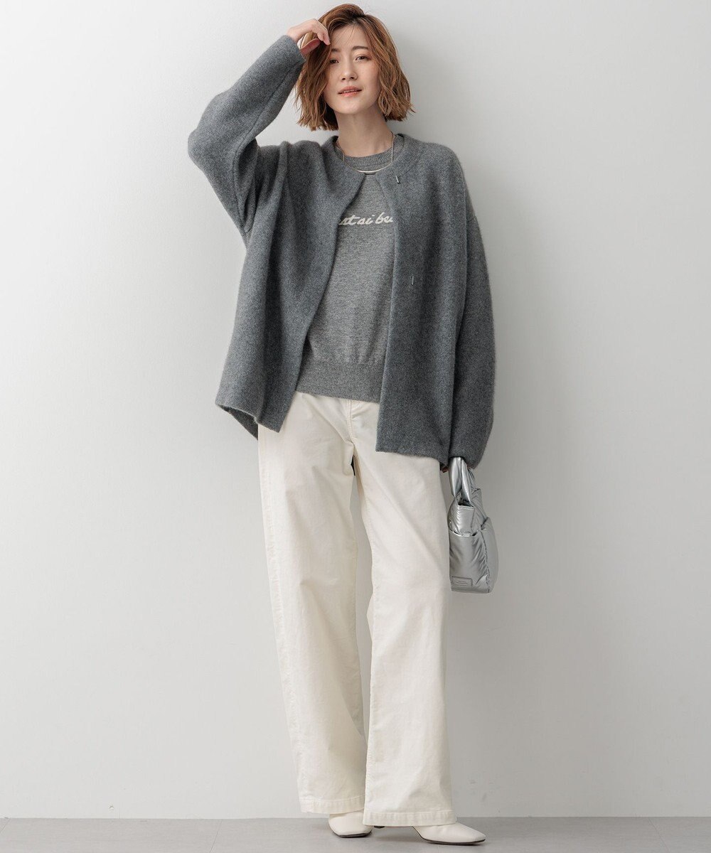 23区 L 【CLASSY.11月号掲載/洗える】ラクーンブレンドダブルフェイス ニットカーディガン 