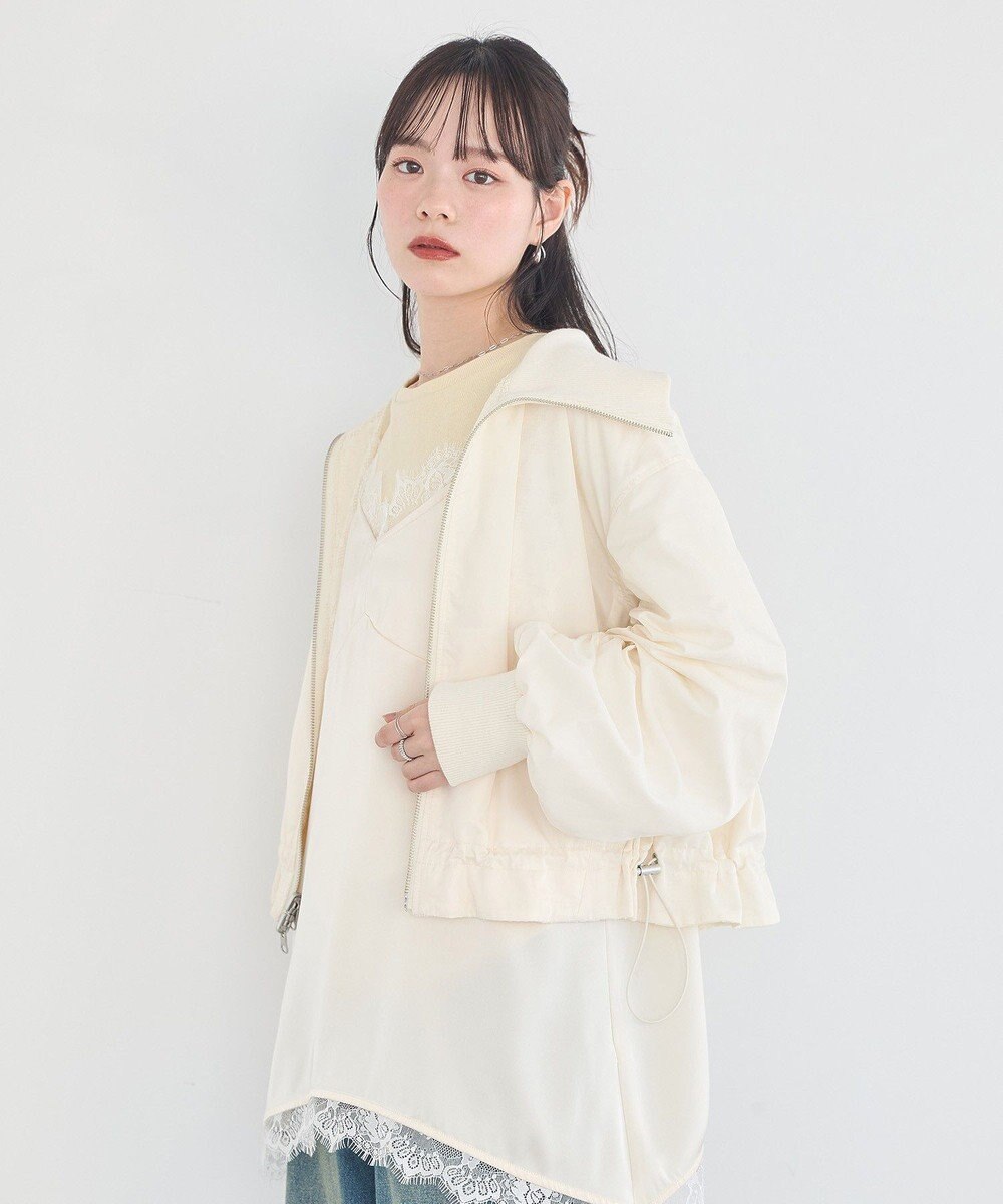 earth music&ecology 【WEB・一部店舗限定】レースリバーシブルブルゾン 