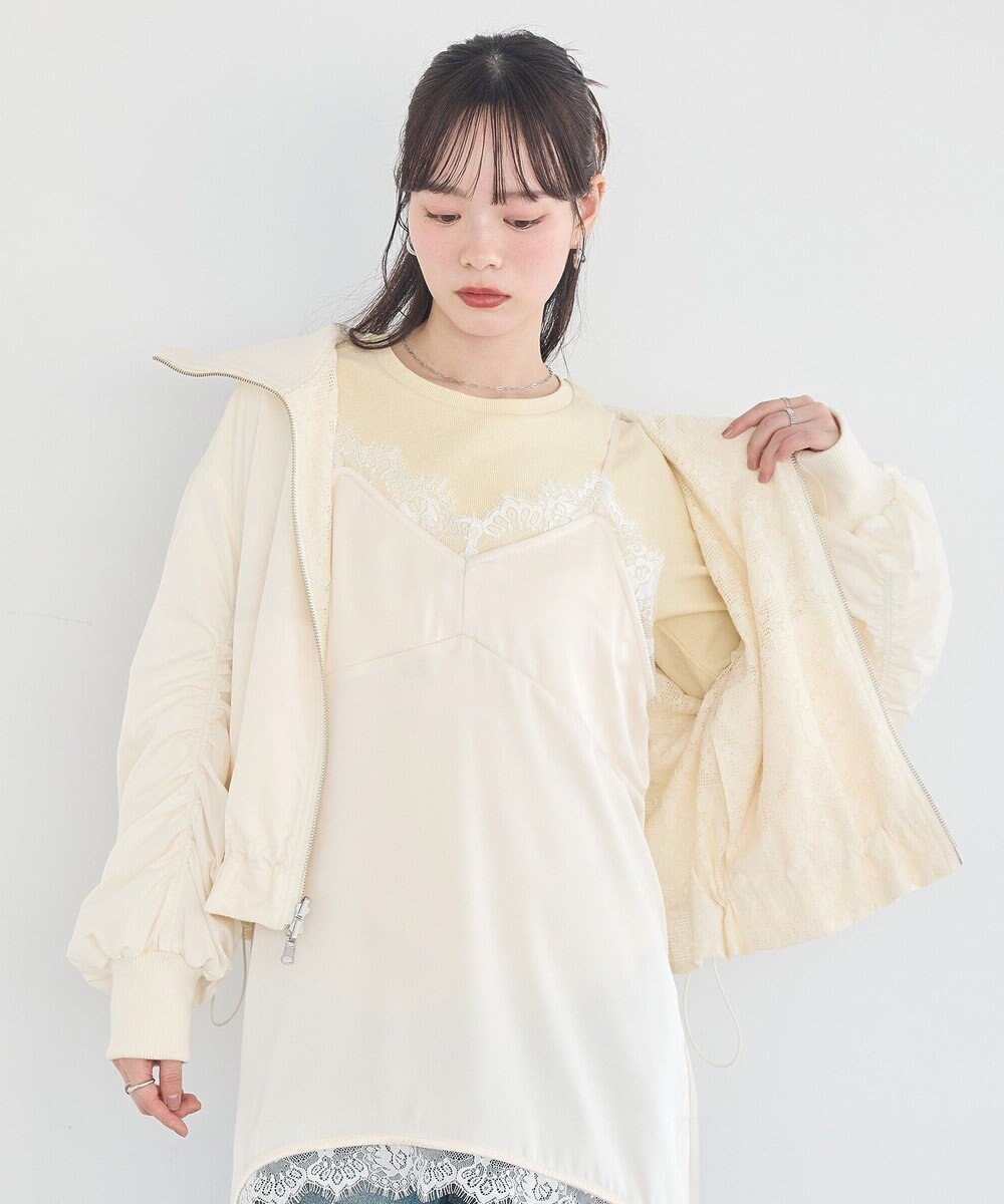 earth music&ecology 【WEB・一部店舗限定】レースリバーシブルブルゾン 