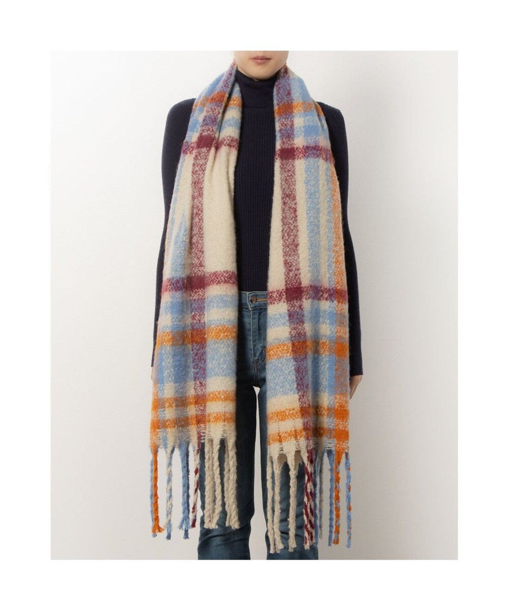 UNBILLION カシュネ cache nez / 太フリンジハーフチェックストール 