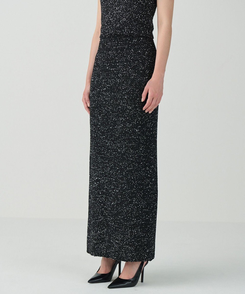 GRACE CONTINENTAL シャイニーニットロングスカート 