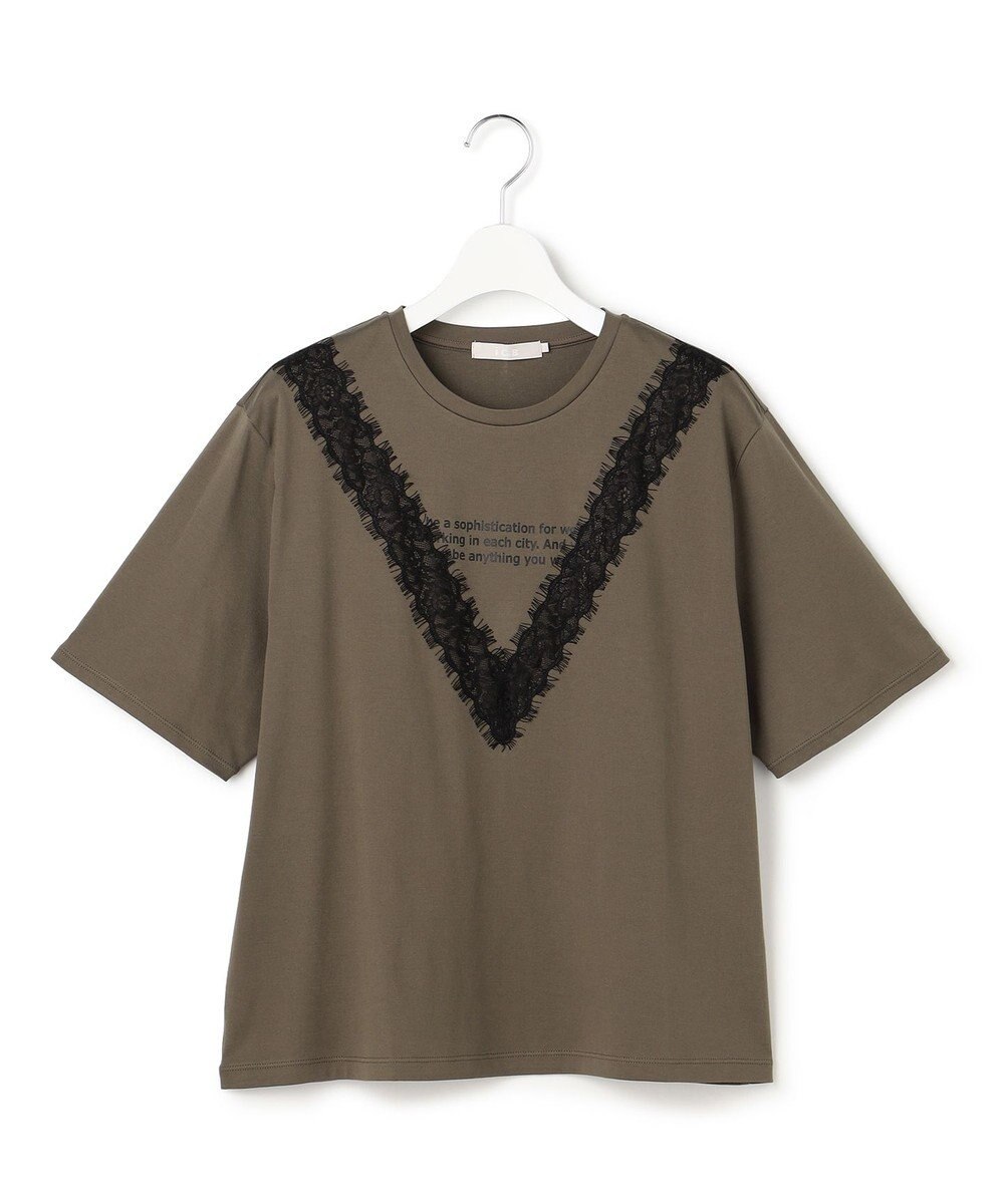 ICB L レースコンビ ロゴTシャツ 