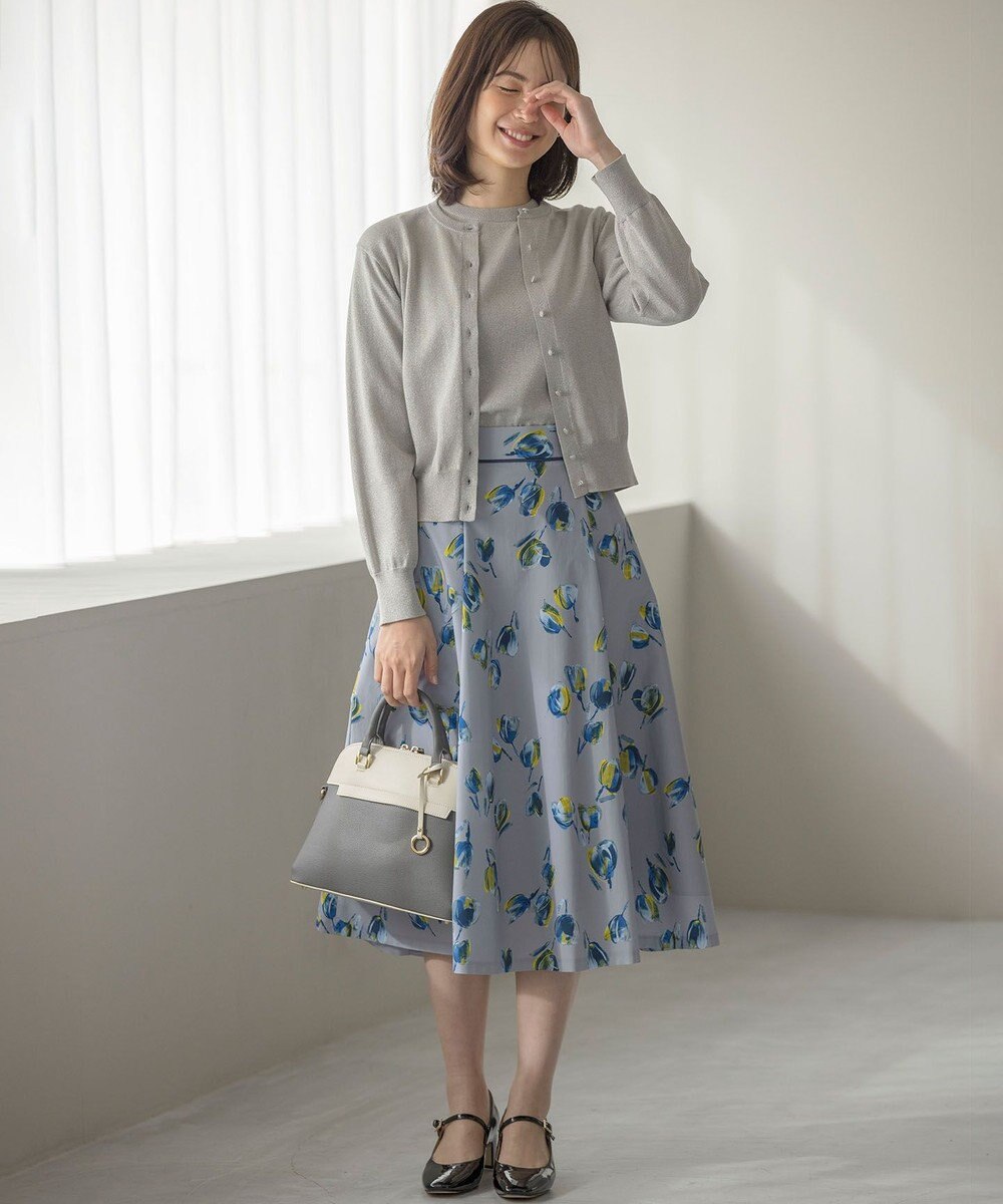 組曲 チューリッププリント フレアスカート 