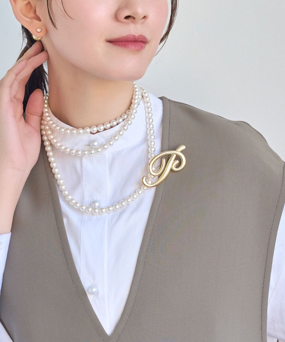 Phoebe ニュアンスメタルブローチ　ゴールド 