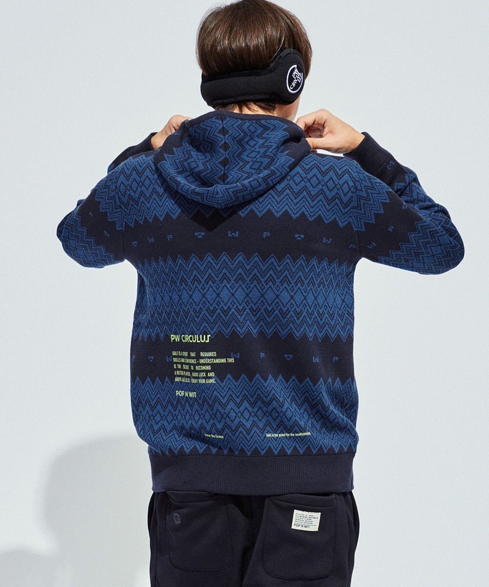 PW CIRCULUS 【手洗い可】【MEN】フェアアイルニットフーディ 