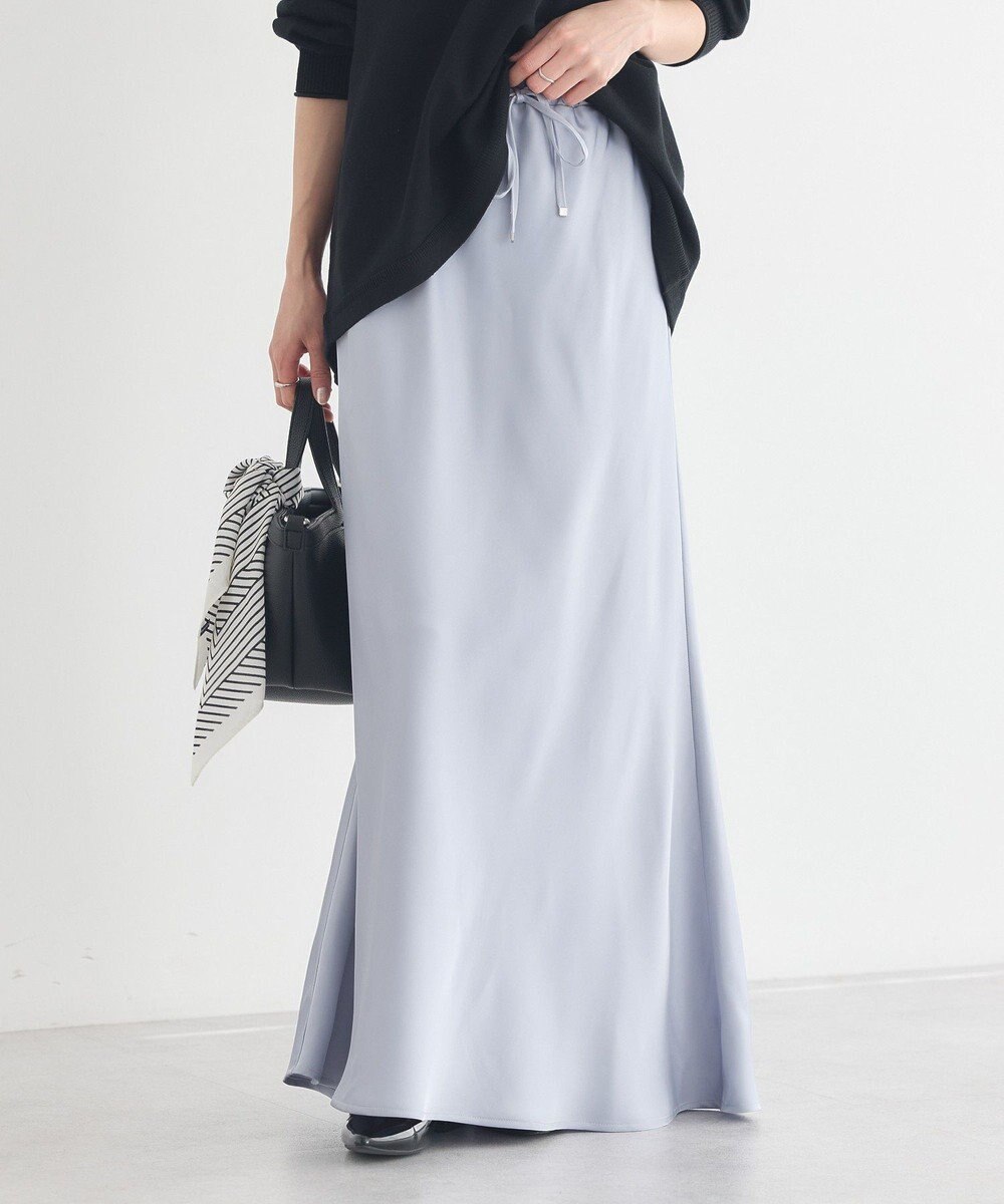 earth music&ecology サテンフリルマーメイドスカート 