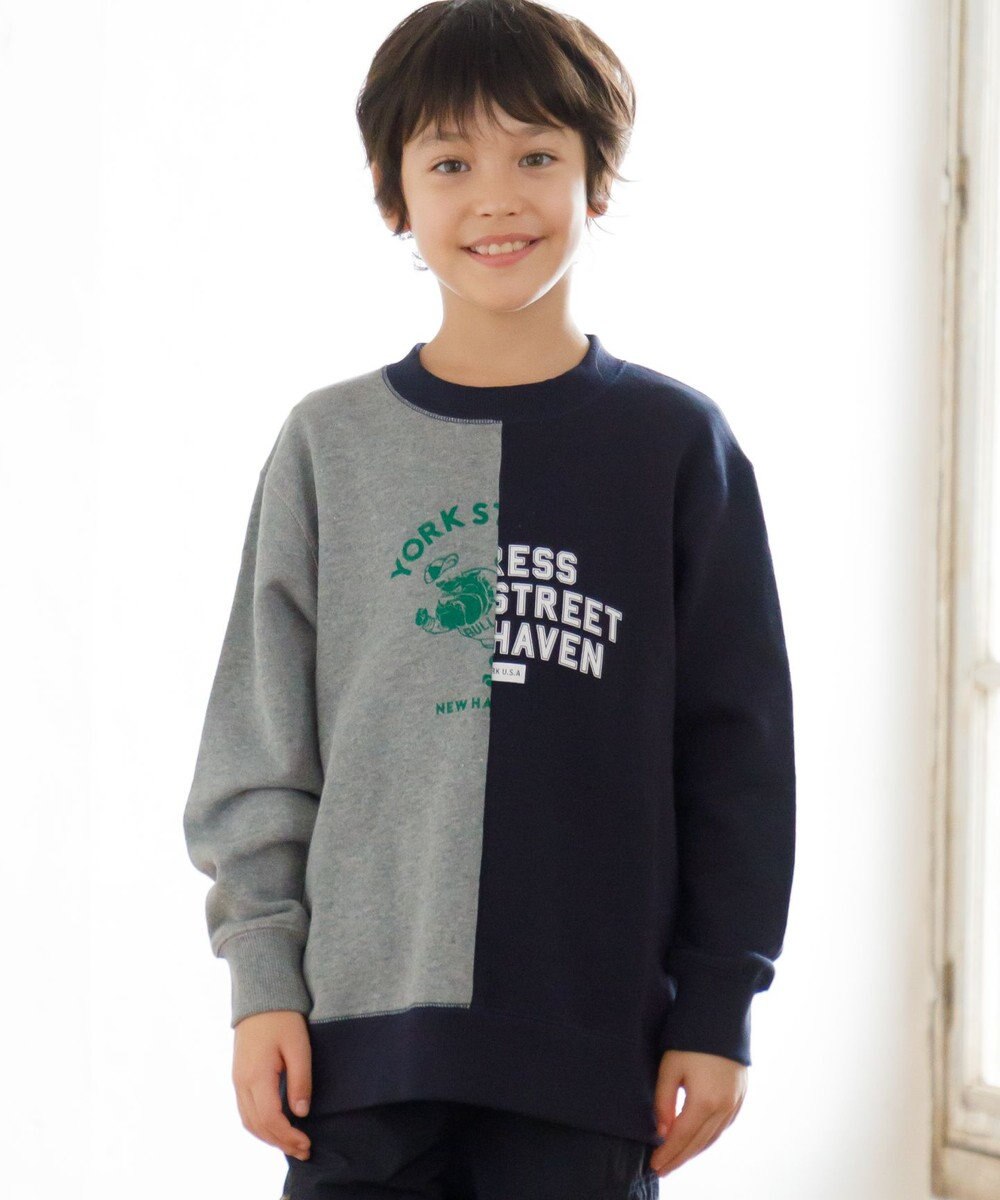 J.PRESS KIDS 【140-170cm】パッチワーク ブルプリント トレーナー 
