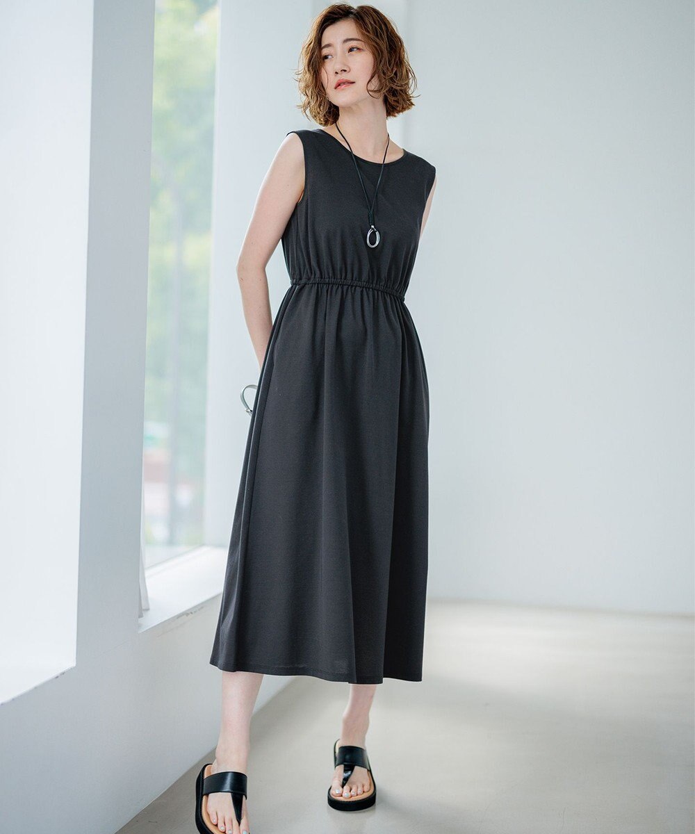 23区 【洗える】ドライコットンジャージー レイヤードワンピース 