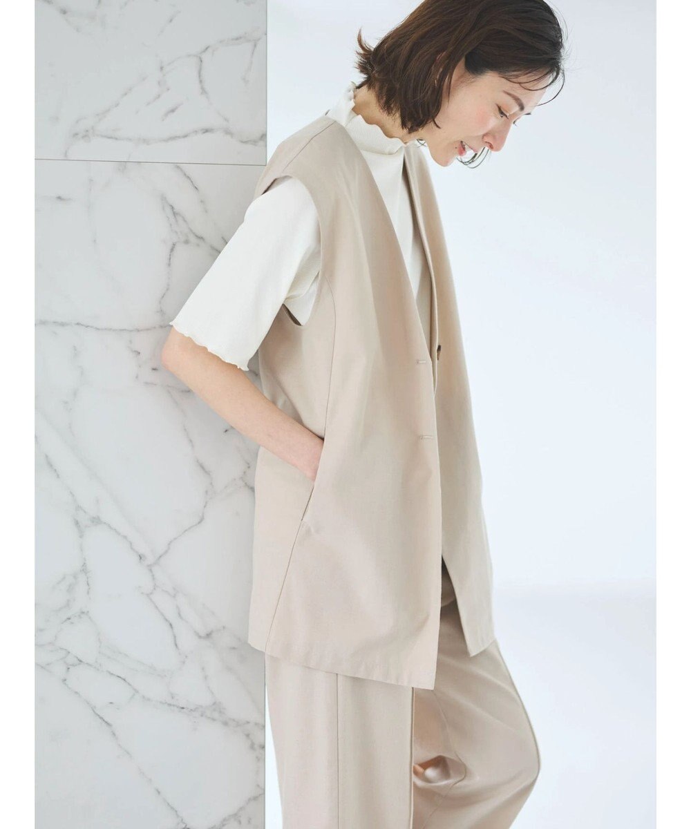 Green Parks 綿麻混シングルミディ丈ベスト 