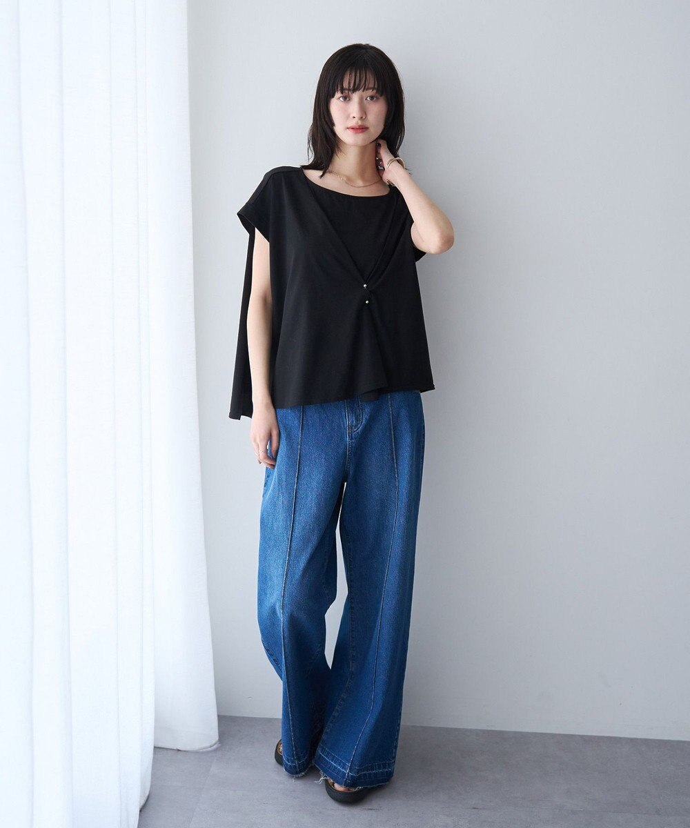YECCA VECCA ピン付きドレープカットソー 