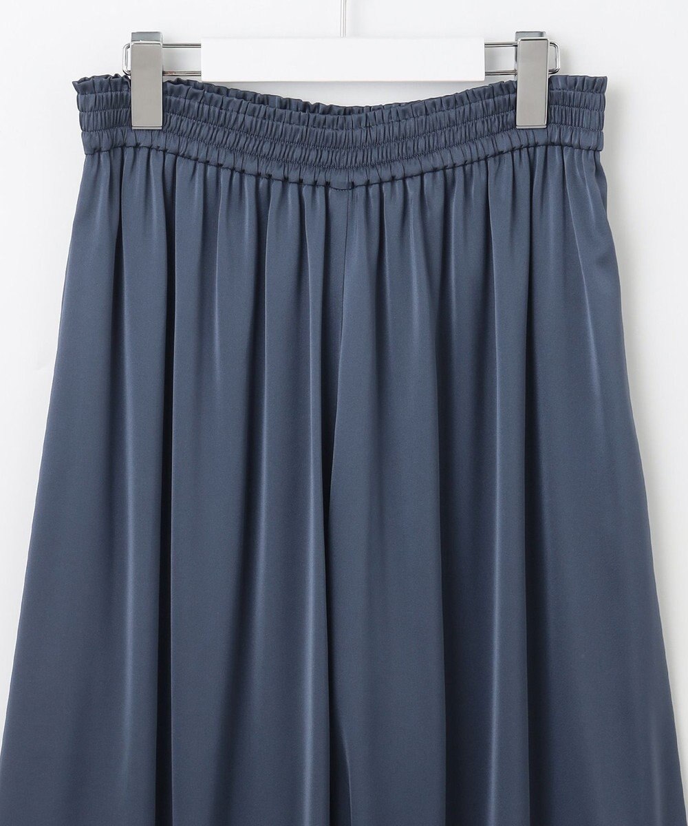 自由区 L 【カタログ掲載・セットアップ対応・ウエストゴム・洗える】セミブライトサテンギャザー パンツ 