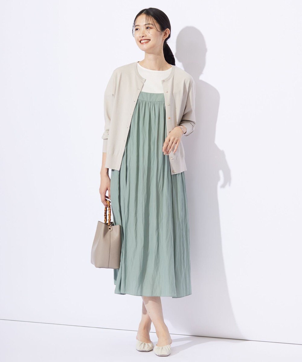 J.PRESS LADIES L 【洗える】レーヨンエリートストレッチ クルーネック カーディガン 