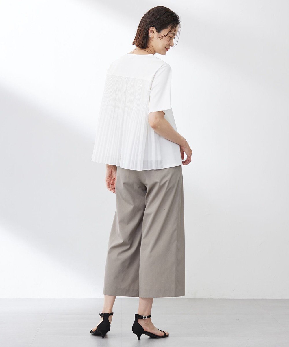 J.PRESS LADIES S 【洗える】コットンスムース バック プリーツ カットソー 