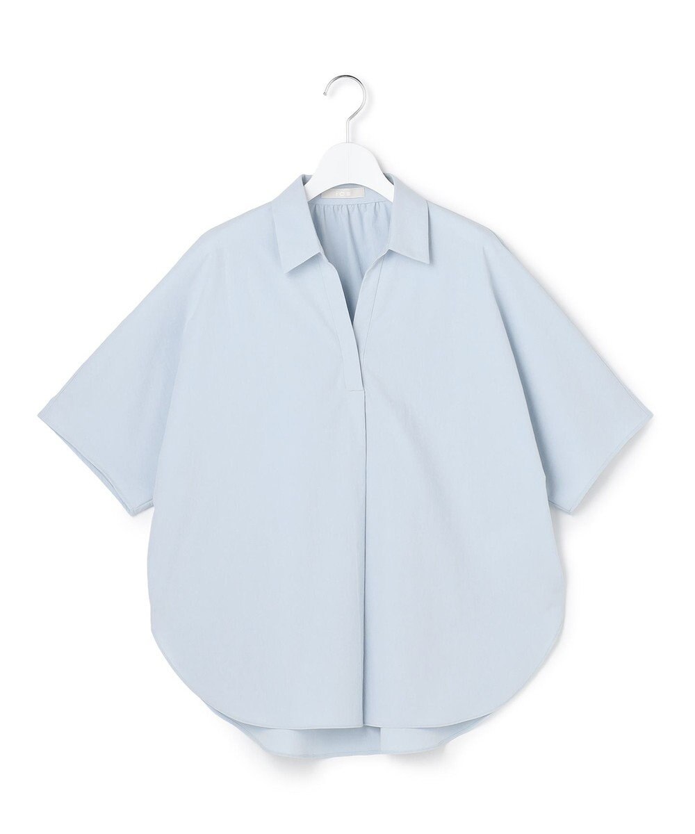 ICB 【先行予約】ヴィンテージスパンブロード シャツカラードルマンスリーブブラウス 