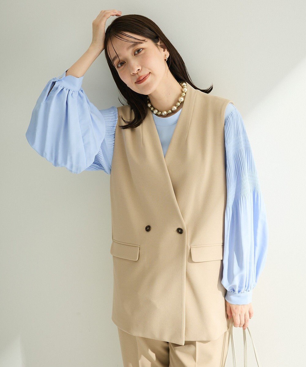 Green Parks Ｏ．袖プリーツブラウス 