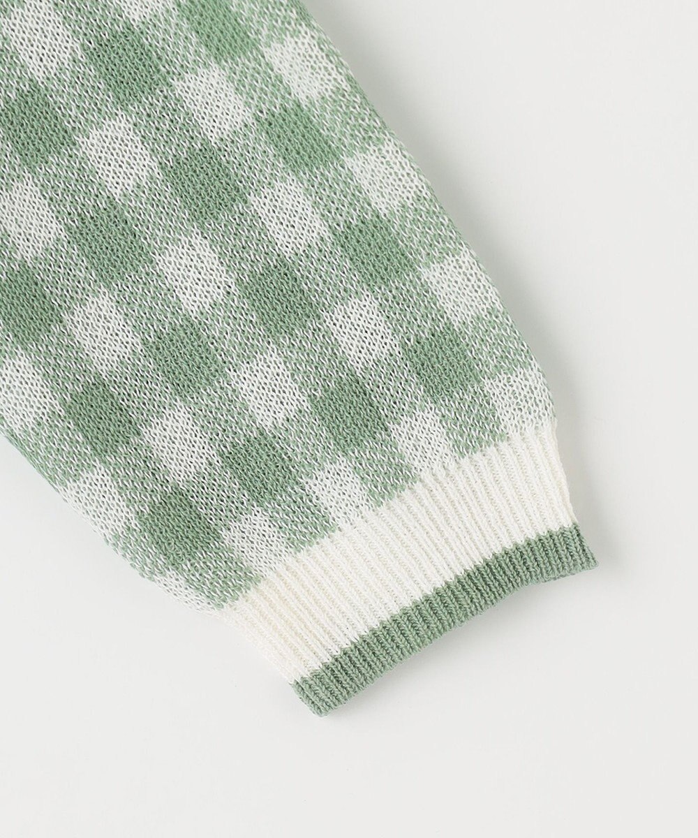 ANY KIDS ギンガム総柄ニット カーディガン 