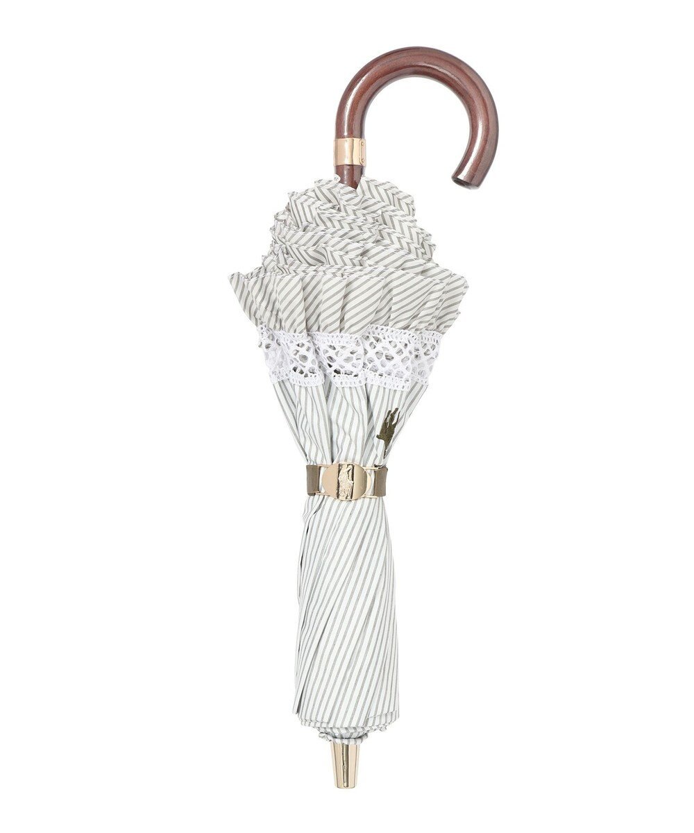 MOONBAT 【遮光/晴雨兼用日傘】POLO RALPH LAUREN（ポロラルフローレン）折りたたみ日傘 ストライプフリル 遮熱 遮光 UV 