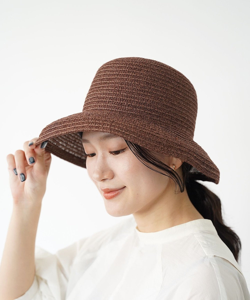 石田製帽 美濃和紙xコットンブレード　ウォッシャブルカサブランカ 