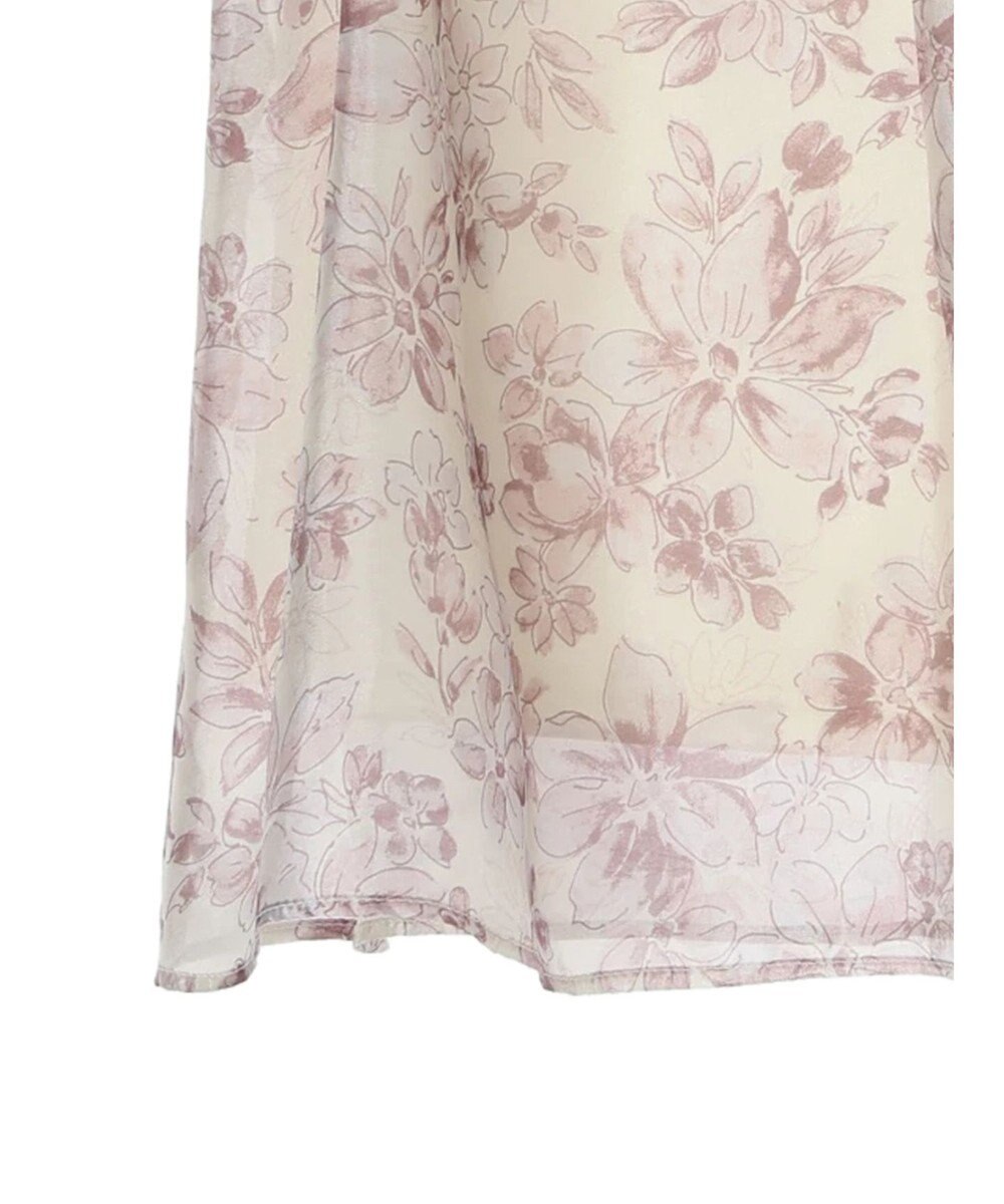 earth music&ecology フラワー柄シアーパフブラウス 