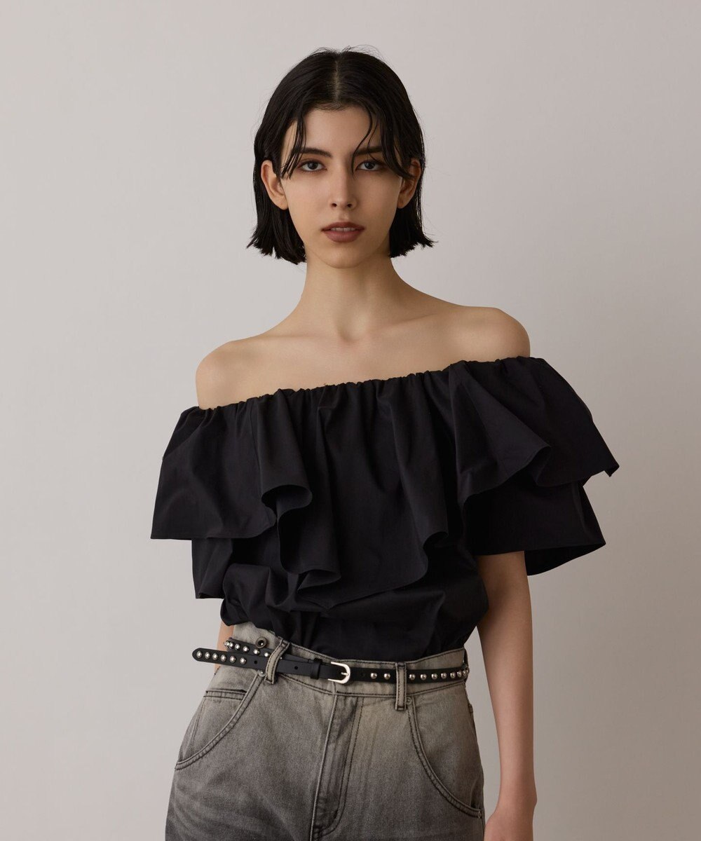 GRACE CONTINENTAL フリルオフショルトップ 