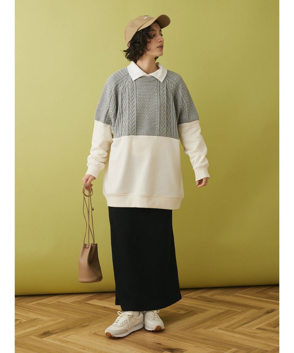 CRAFT STANDARD BOUTIQUE ニットドッキング裏毛プルオーバー 