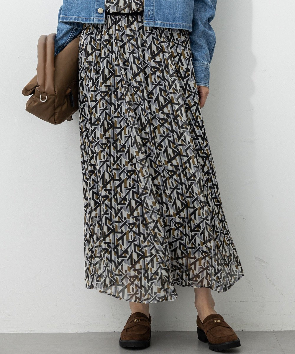 23区 L 【洗える】Ratti アブストラクトプリント スカート 