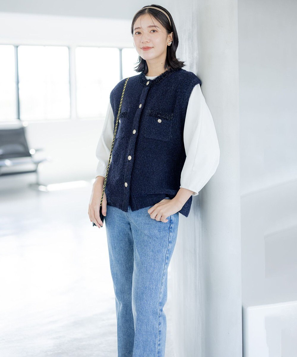 組曲 【WEB限定】ツィードニットベスト 