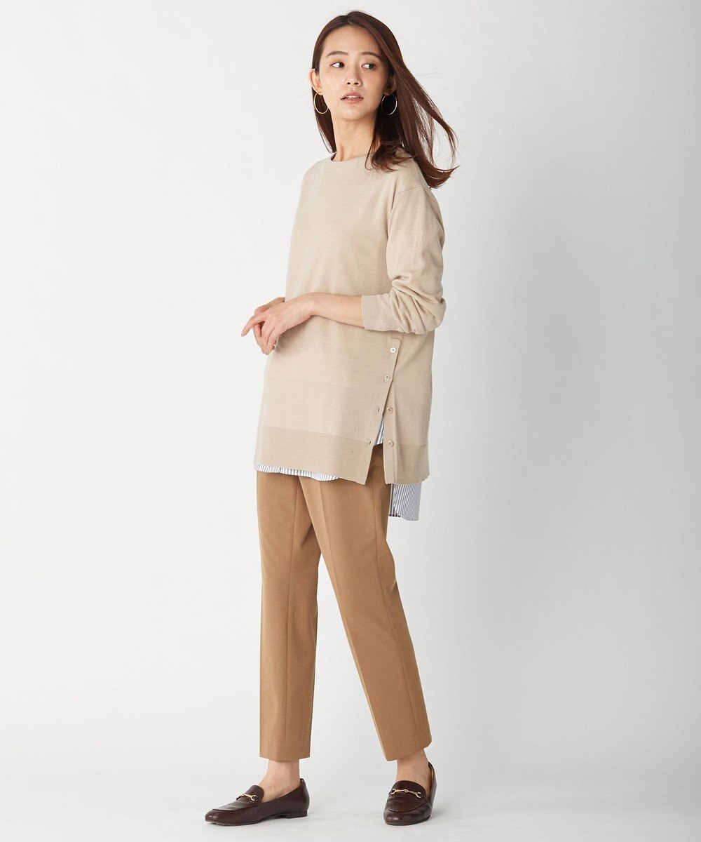 J.PRESS LADIES 【洗える】T/Rアルガンシルク クロップドパンツ 