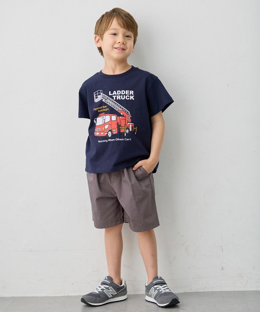 ANY KIDS 【洗濯機可能】はたらく車プリント 半袖Tシャツ 