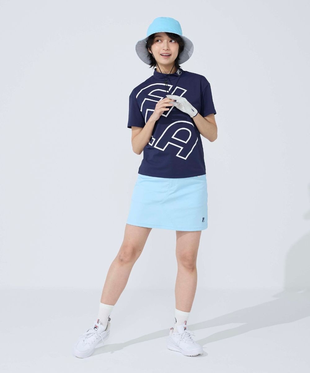 FILA GOLF／marie claire 【FILA GOLF】 シンプルロゴ半袖モックネックシャツ 