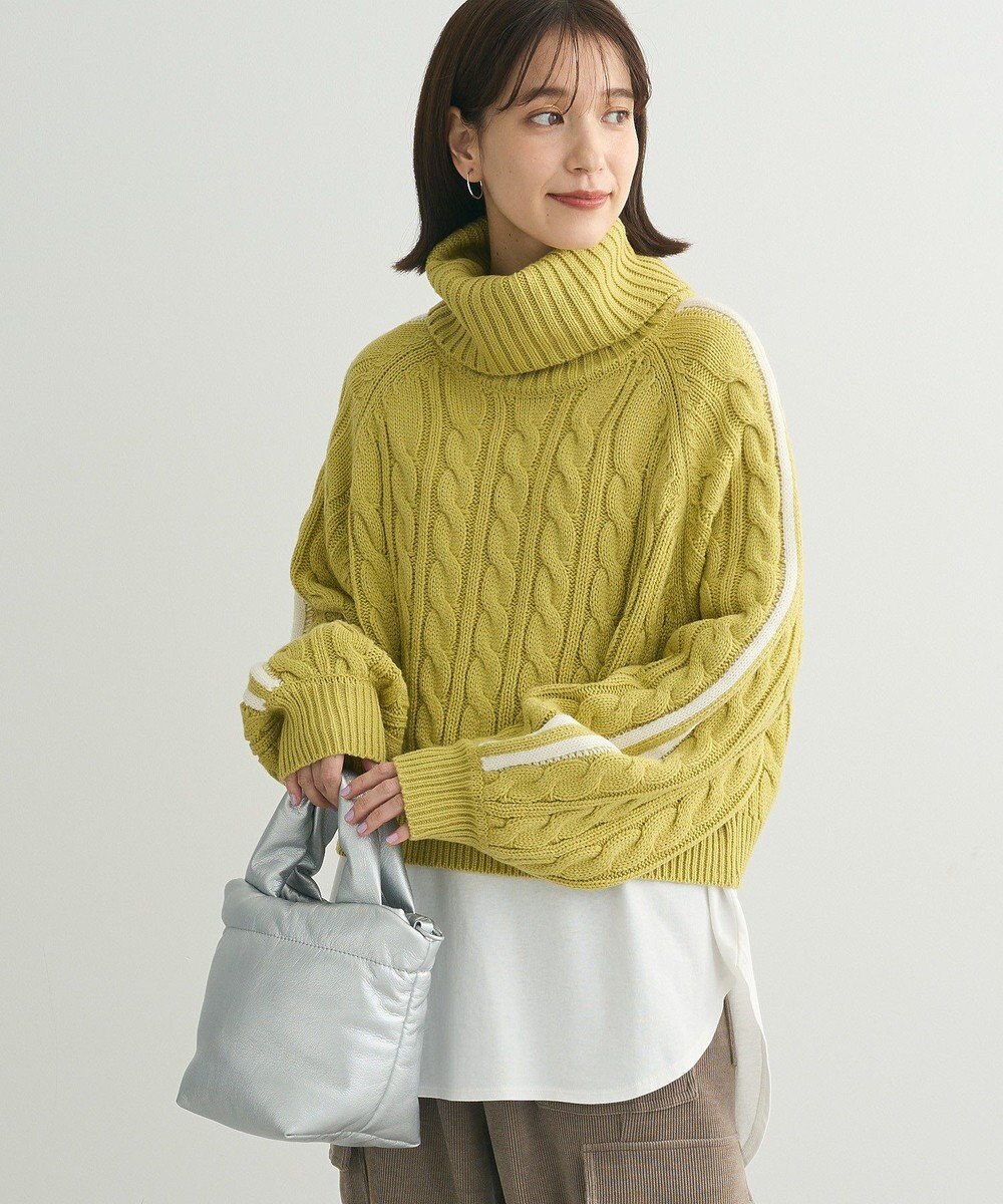 Green Parks ・ｓｗｉｎｇ　ｂｙ　ラインケーブルタートルニット 