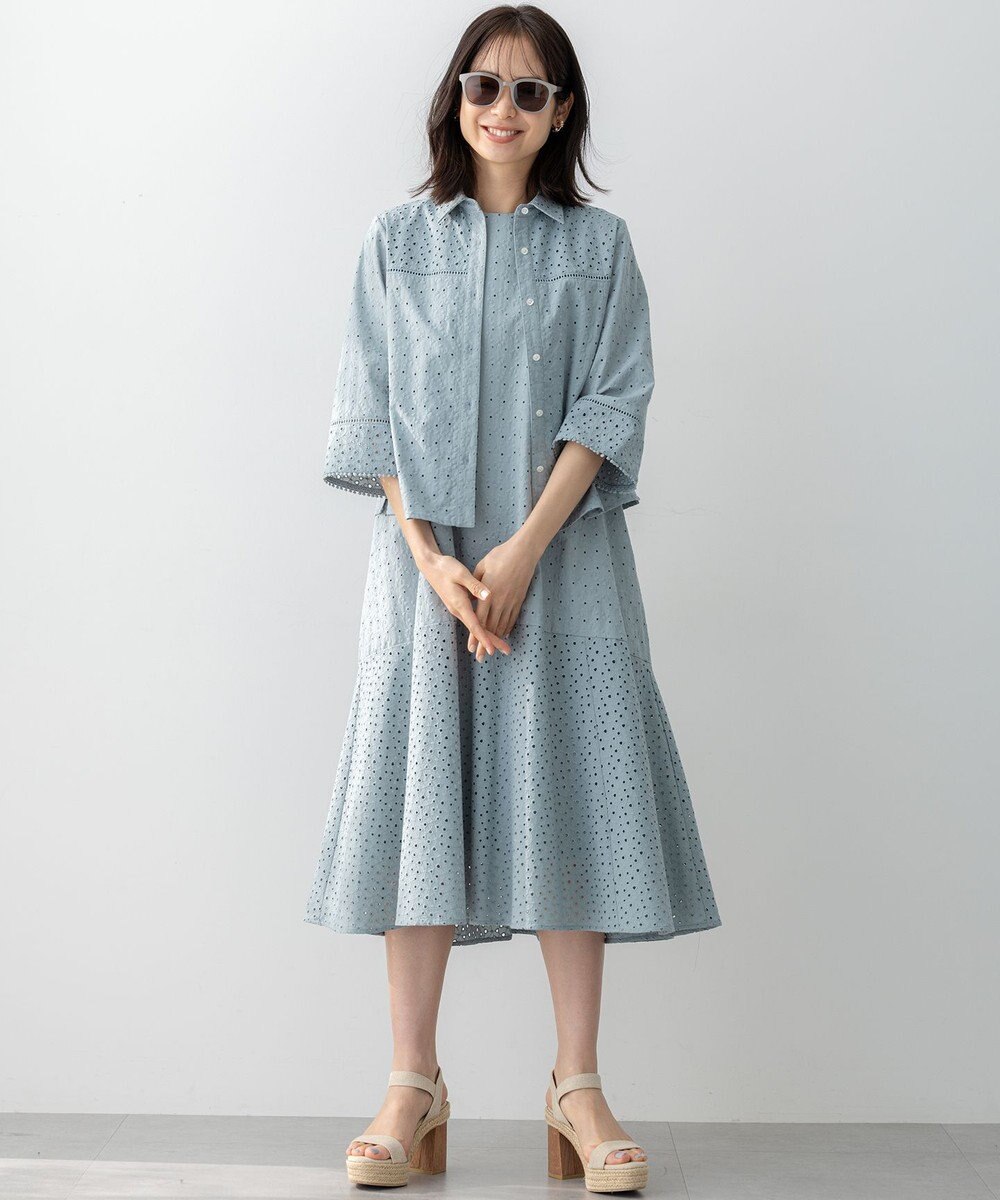 組曲 S エンブロイダリーレース襟付 ブラウス 