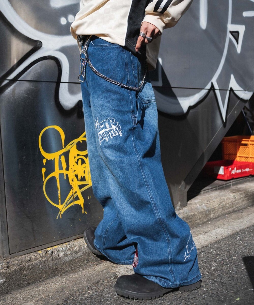 WEGO グラフィックデニムパンツ 