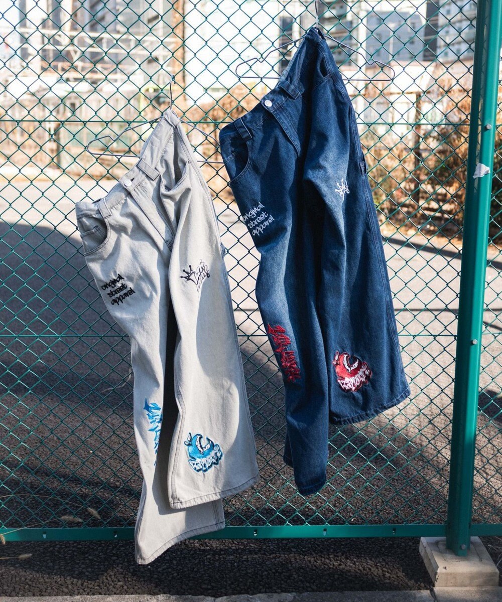 WEGO グラフィックデニムパンツ 