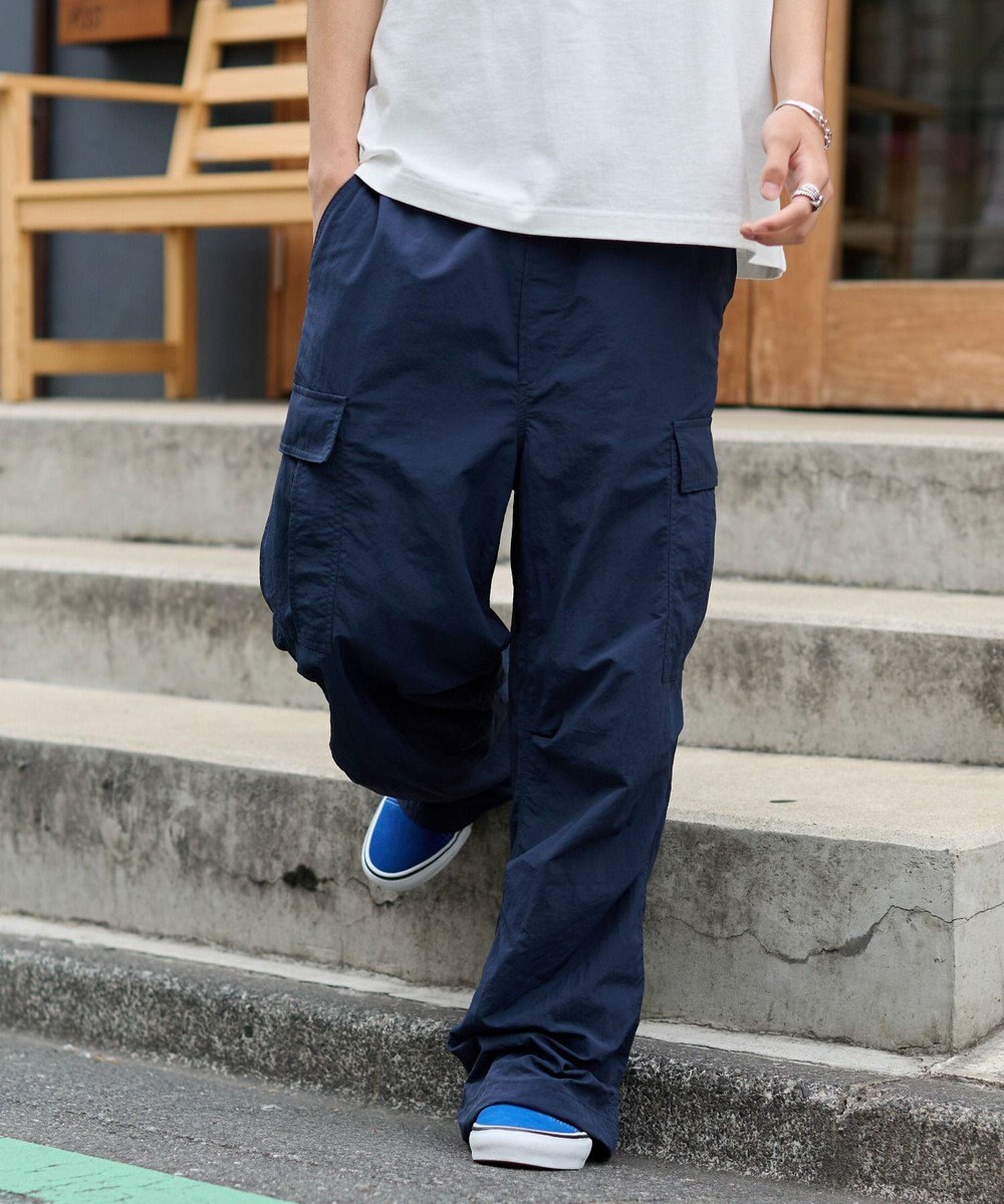 WEGO 【ウエストゴム/MLサイズ展開】ナイロンイージーカーゴパンツ 