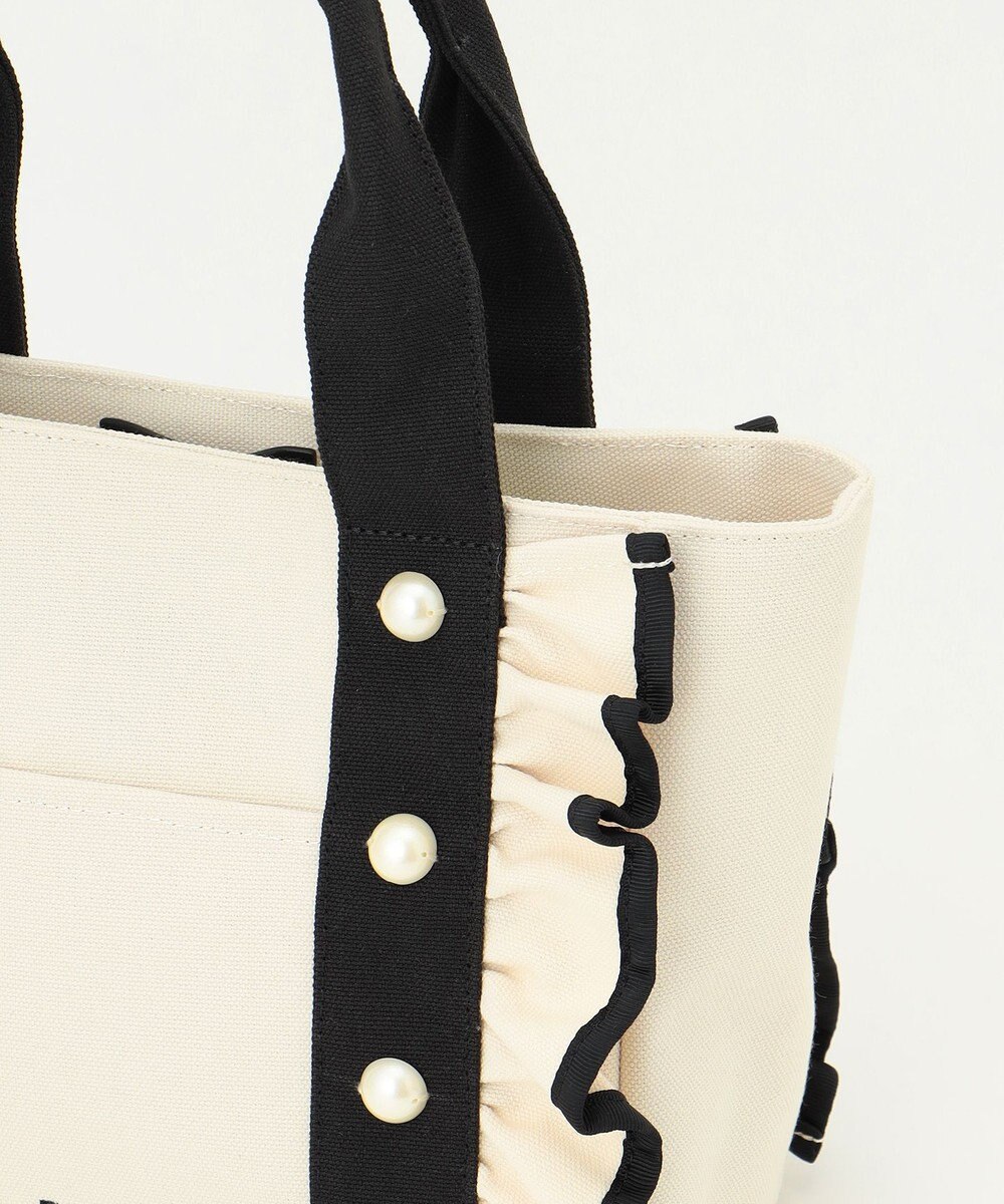 Feroux バイカラーパールフリル トート 