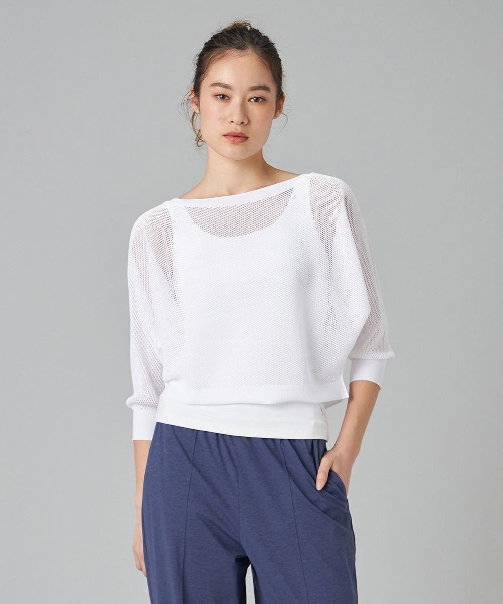 Chacott Chacott BALANCE【ノーソイングニット】７分袖メッシュニットＴシャツ 