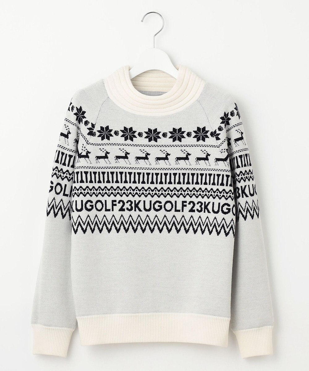 23区GOLF 【WOMEN】【ウォッシャブル】ノルディック柄裏付き ニット 
