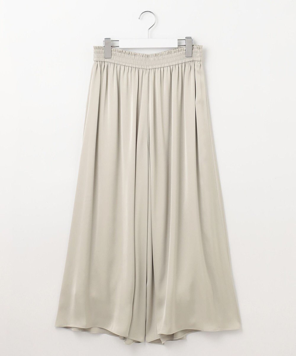 自由区 S 【カタログ掲載・セットアップ対応・ウエストゴム・洗える】セミブライトサテンギャザー パンツ 