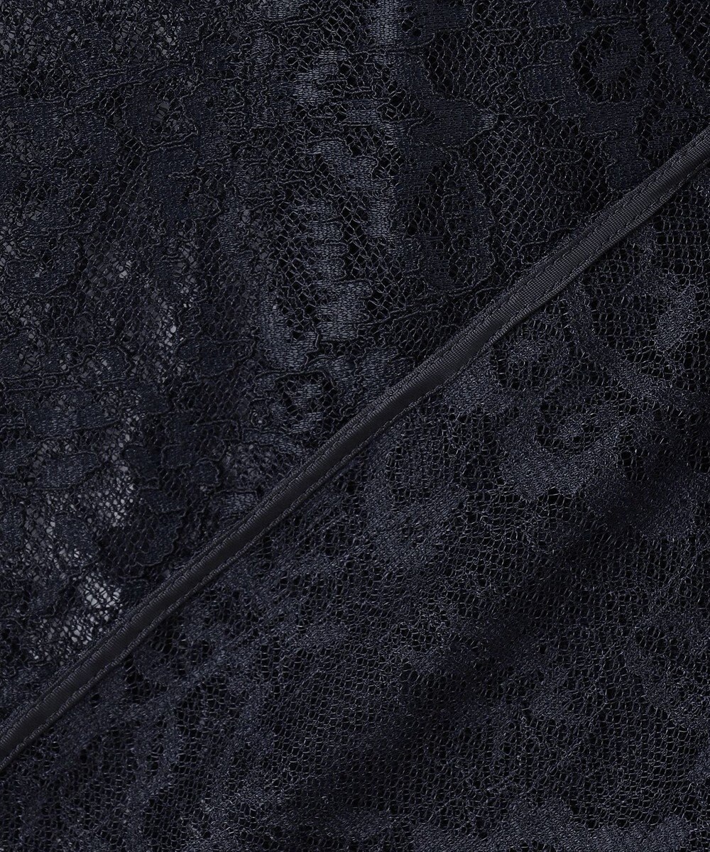 ICB L 【洗える】ナイロンラッセルレース バンドカラーシャツ 