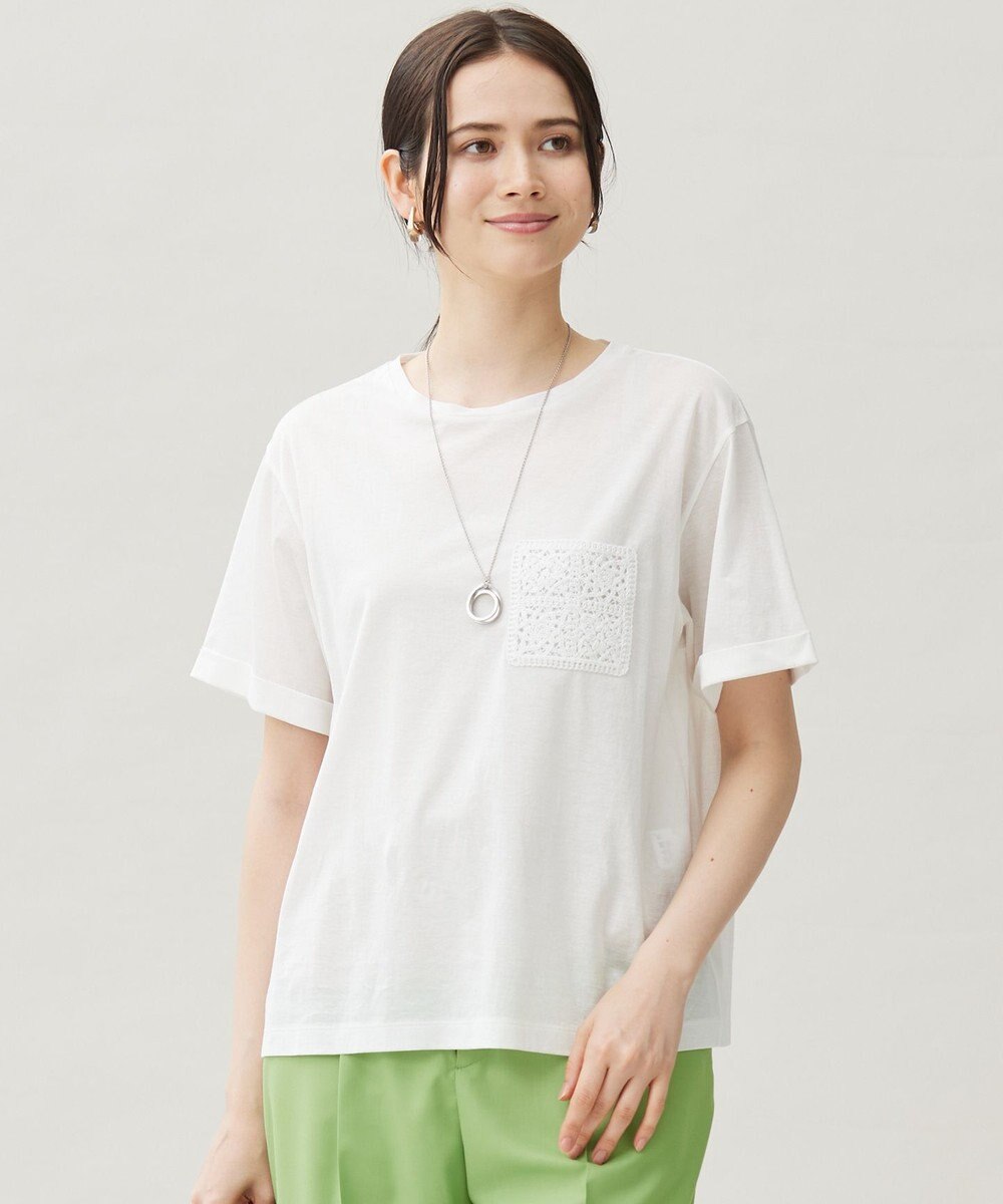 自由区 L クロッシェポケット Tシャツ 