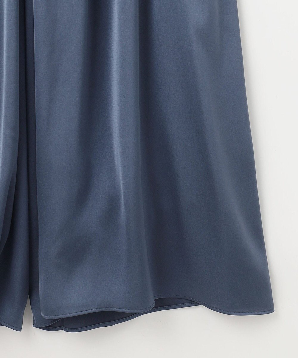 自由区 L 【カタログ掲載・セットアップ対応・ウエストゴム・洗える】セミブライトサテンギャザー パンツ 