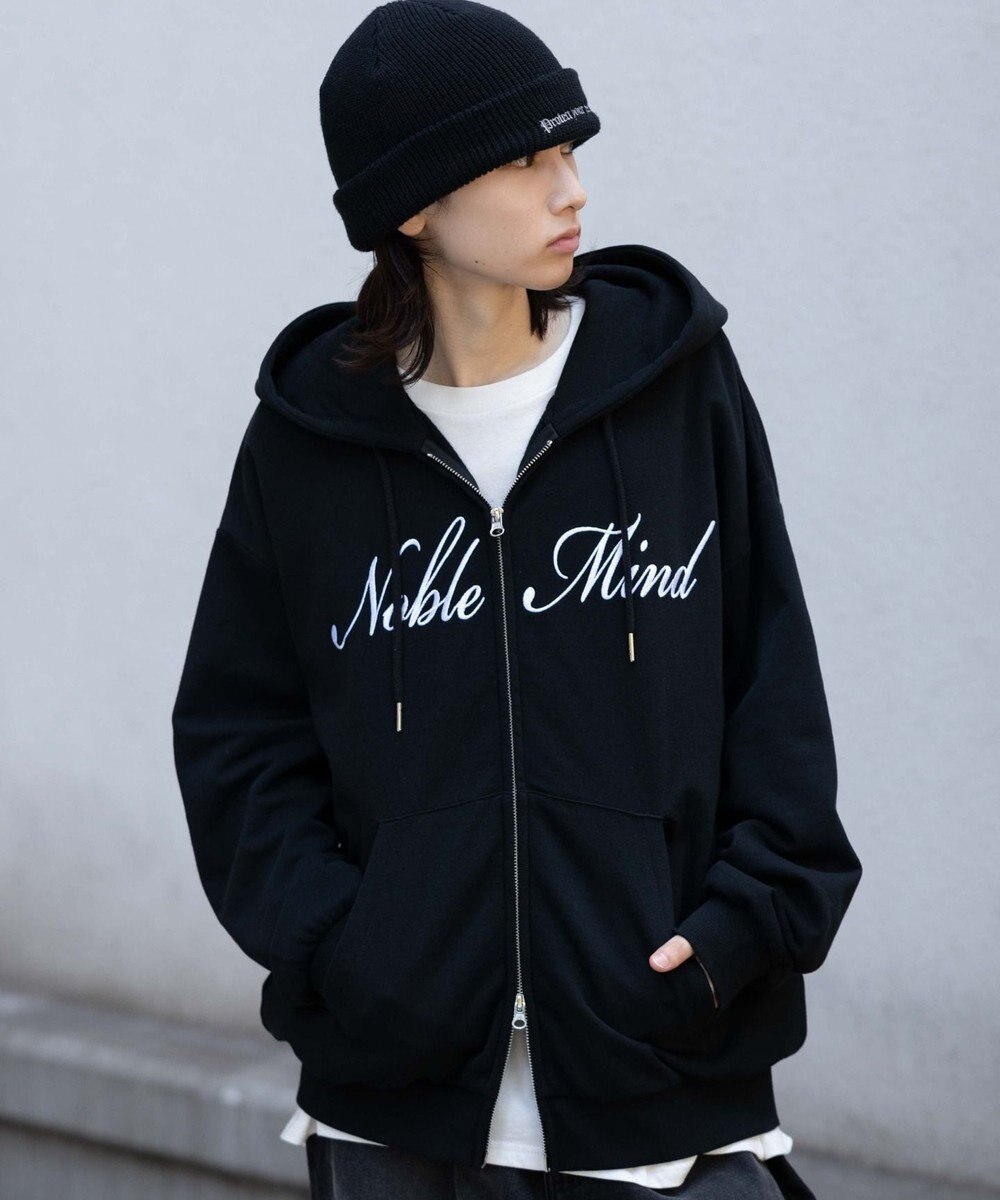 WEGO 【25年秋冬新作/ユニセックス着用ITEM/SMLサイズ展開】グラフィックロゴダブルZIPパーカー 