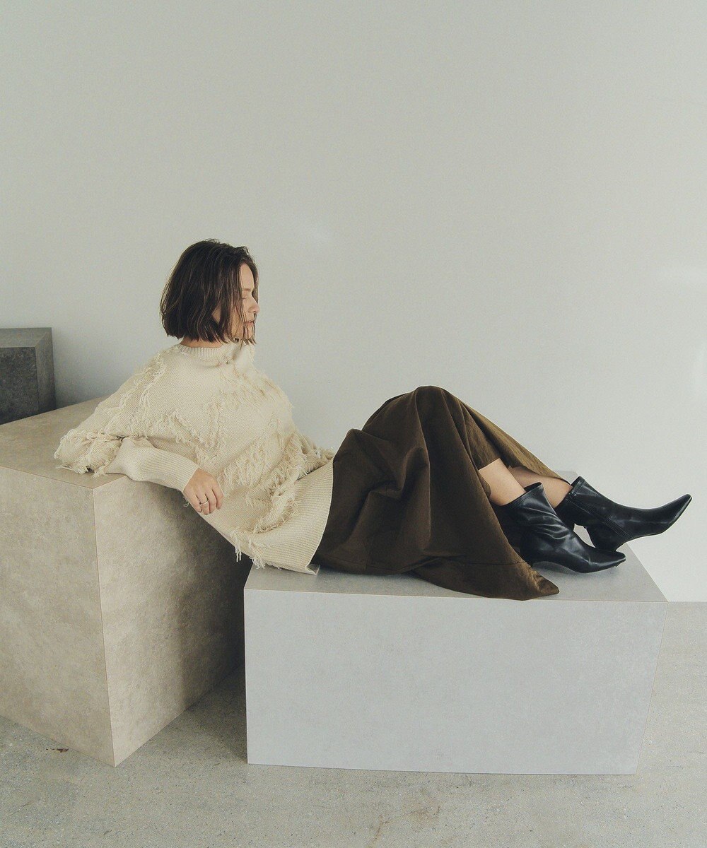 YECCA VECCA スター柄フリンジルーズニット 